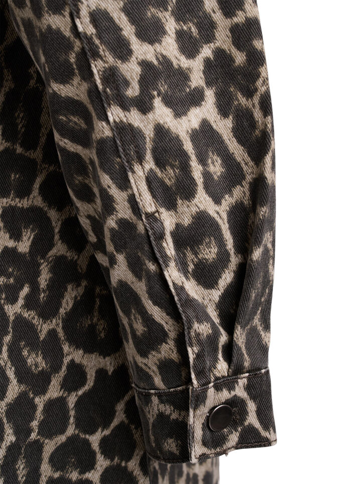 Langermet dongerikjole med leopardtrykk, Leo AOP, Packshot image number 3