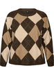 Strikket topp med argyle m&oslash;nster og rhinesteiner, Brun, Packshot image number 0