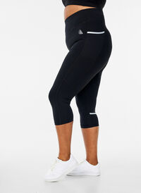 Capri løpetights med lett kompresjon, Svart Capri løpetights med lett kompresjon, Svart, Model