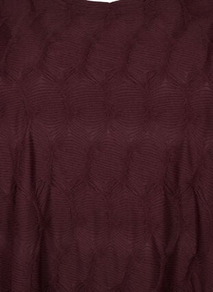 FLASH - Kjole med tekstur og 3/4-ermer, Fudge, Packshot image number 2