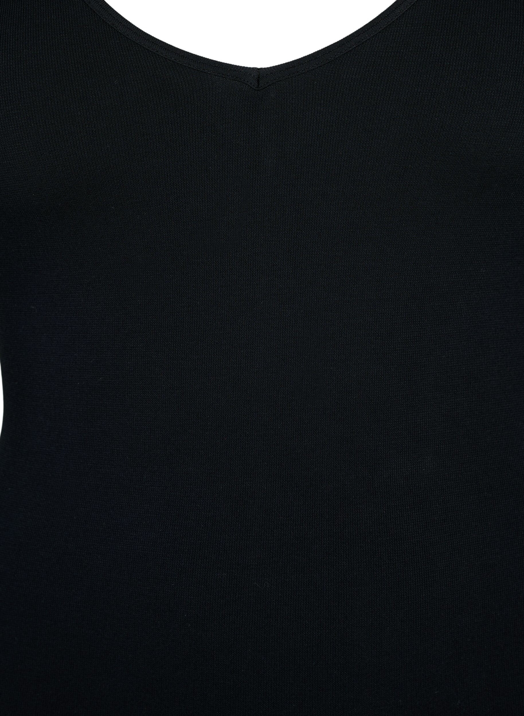 Zizzi S&oslash;ml&oslash;s topp i modal, Black, Packshot image number 2