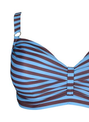 Bikini-BH med bøyler og trykk, BlueBrown Stripe AOP, Packshot image number 2