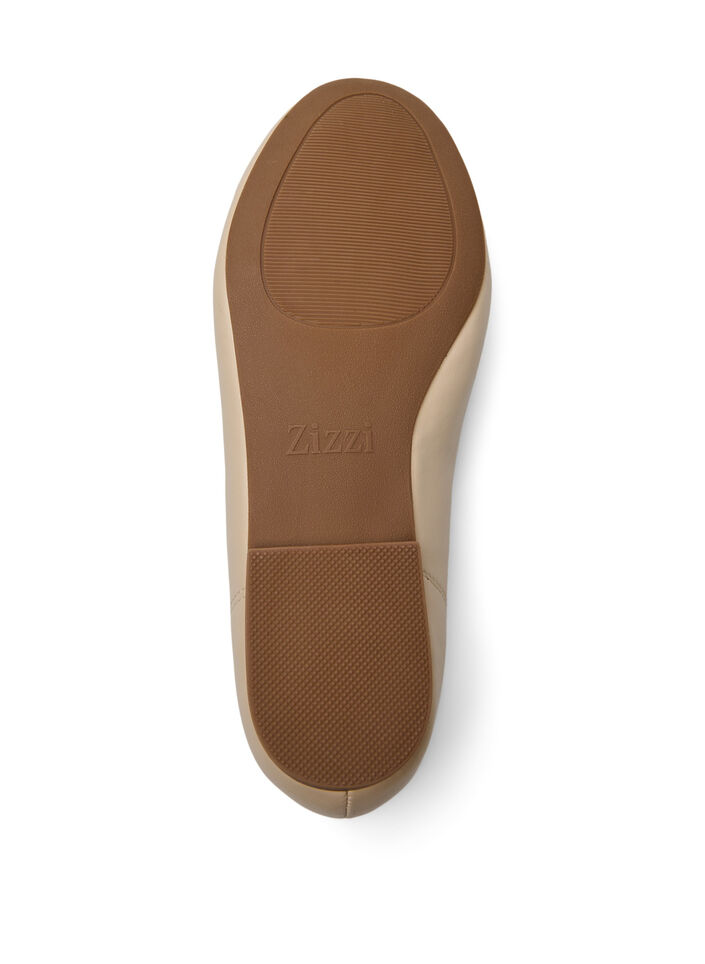 Wide fit - Ballerina med sløyfe, Beige, Packshot image number 4