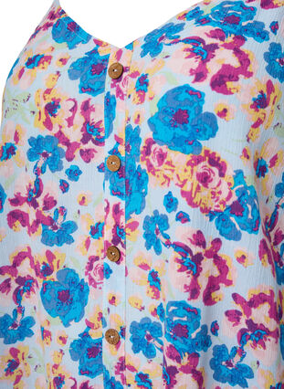 Zizzi Blomstret topp med stropper i viskose, Multi Flower AOP, Packshot image number 2