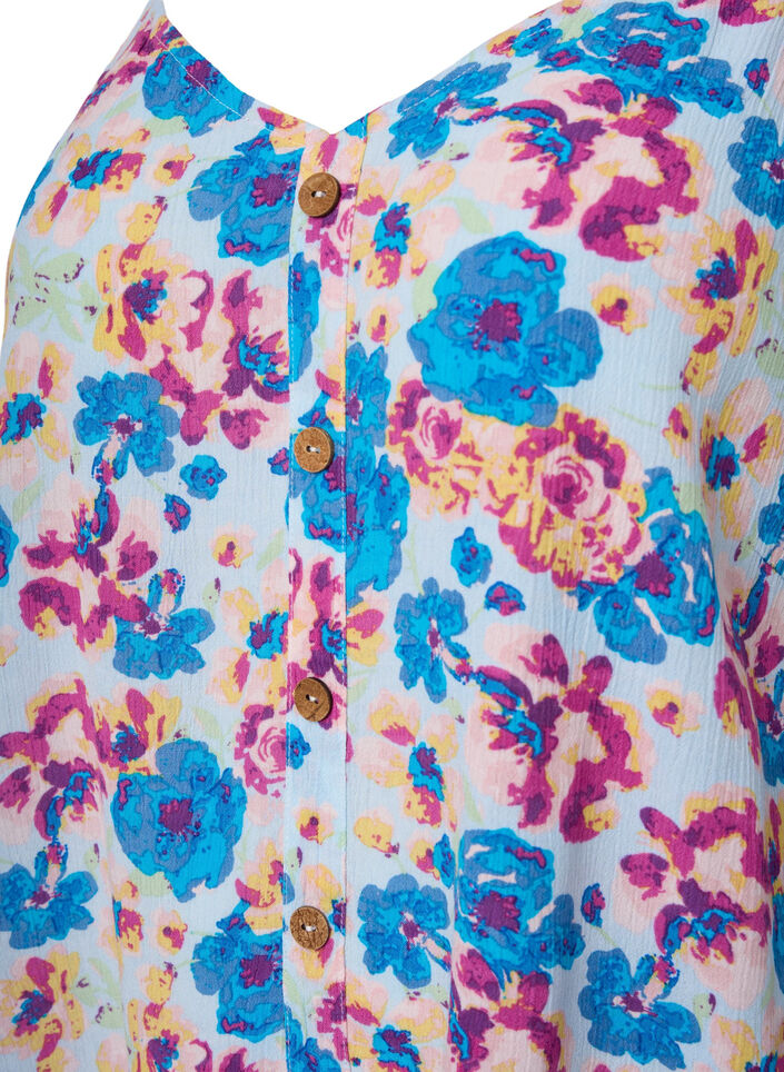 Blomstret topp med stropper i viskose, Multi Flower AOP, Packshot image number 2