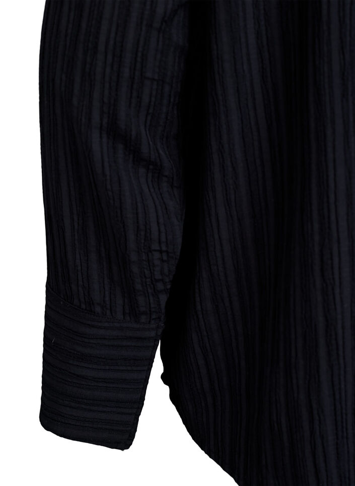 FLASH - Skjorte med tekstur, Svart, Packshot image number 3