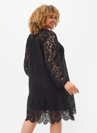 Blondekjole med lange ermer, Black, Model image number 1
