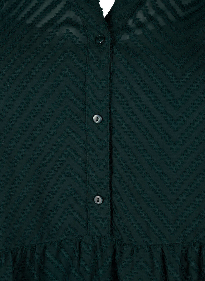 Kort, strukturmønstret kjole med volangkrage, Scarab, Packshot image number 2