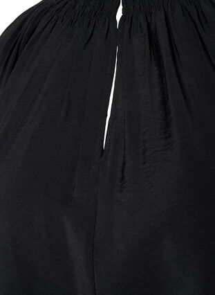 A-formet viskose bluse med 3/4-ermer, Black, Packshot image number 2