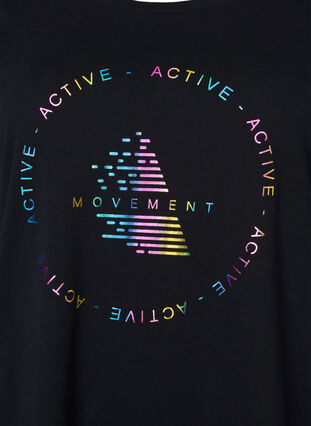 Trenings-t-skjorte med trykk, Black/Hologram logo, Packshot image number 2