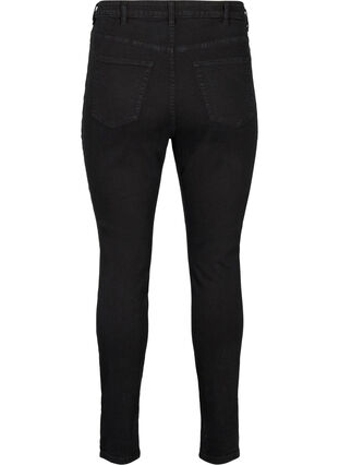 Superslanke Amy-jeans med rå detaljer og høy midje, Black, Packshot image number 1