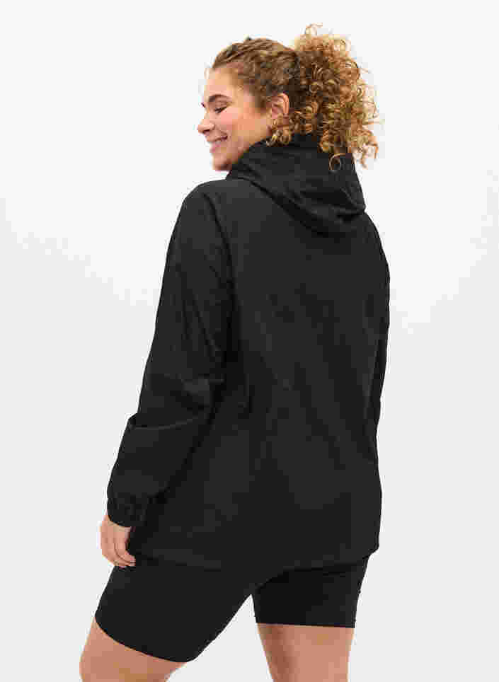 Treningsjakke med hette og lommer, Black, Model image number 1