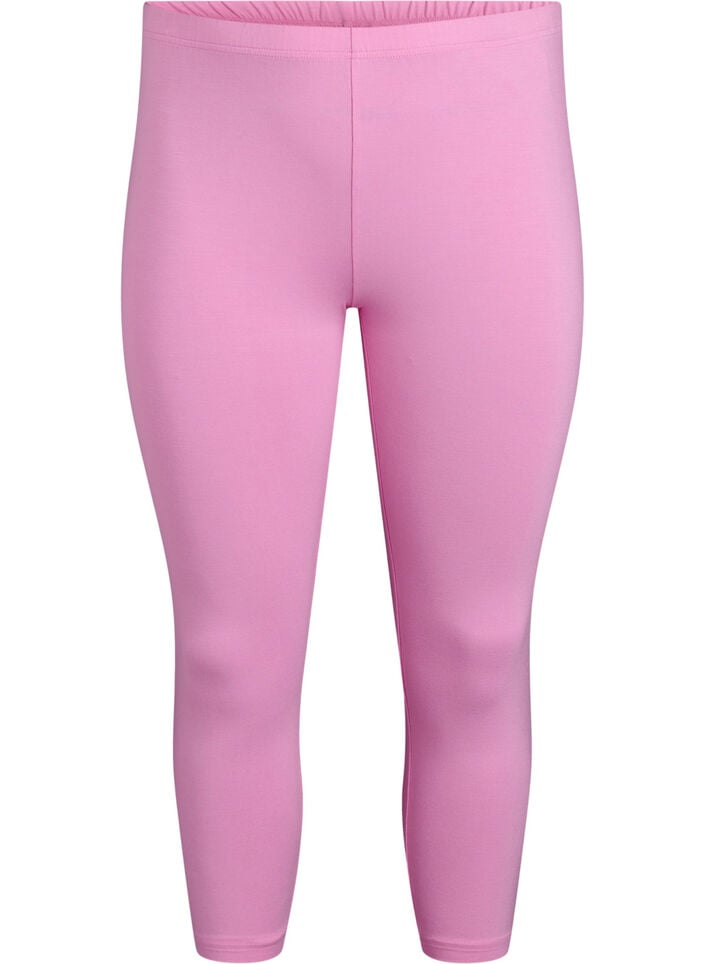 Basisleggings i viskose med 3/4-lengde, Rosa, Packshot image number 0