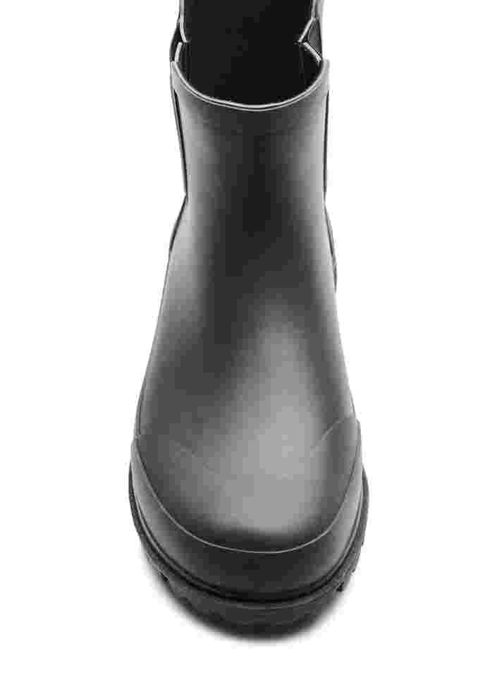 Korte gummistøvler med wide fit, Black/Black, Packshot image number 3