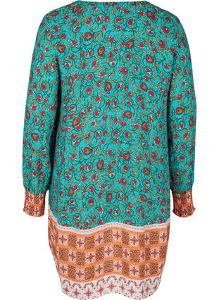 Viskoseskjorte med mønster og V-hals, Indian Paisley AOP, Packshot image number 1