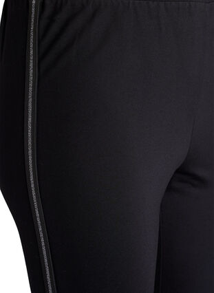 Zizzi Leggings med glitterstripe og splitter, Svart, Packshot image number 2