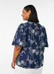 Kortermet bluse med brodert m&oslash;nster, Bl&aring;, Model image number 2