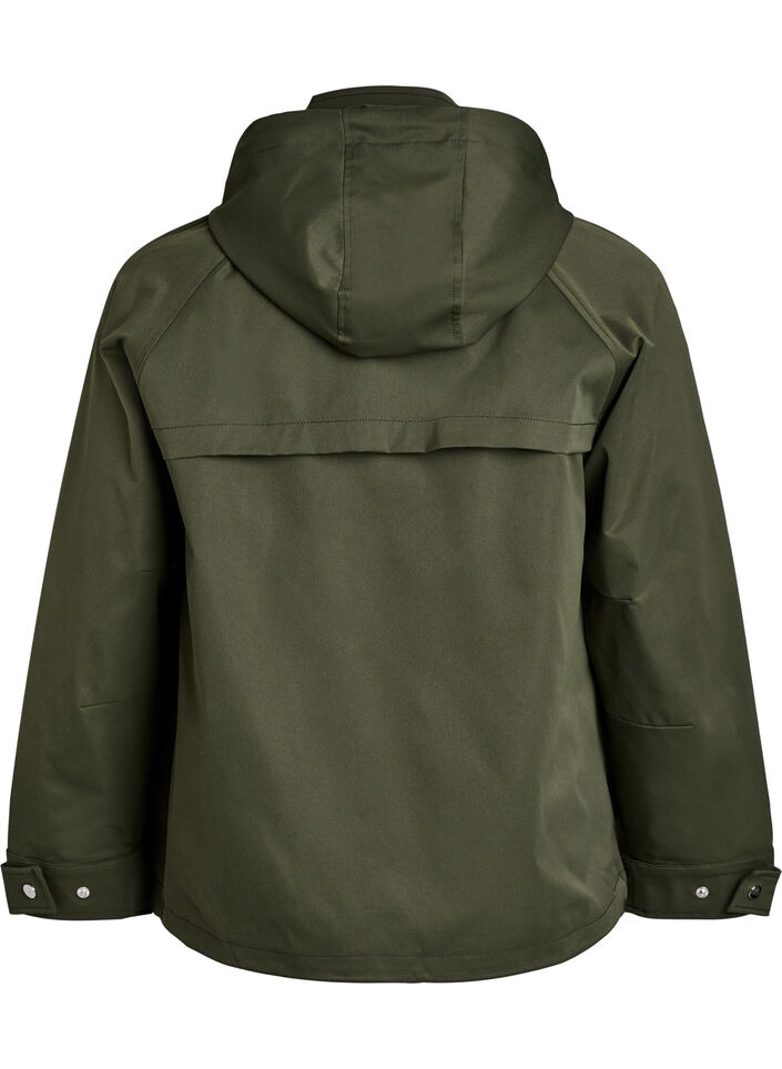 Kort v&aring;rjakke med avtagbar hette, Gr&oslash;nn, Packshot image number 1