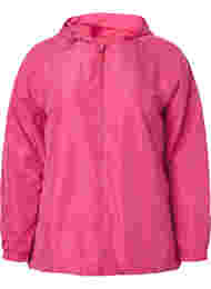 Kort jakke med hette og justerbar bunn, Hot Pink