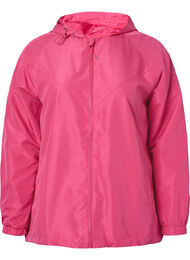 Kort jakke med hette og justerbar bunn, Hot Pink, Packshot