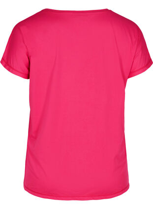 Zizzi Ensfarget T-skjorte til trening, Rosa, Packshot image number 1