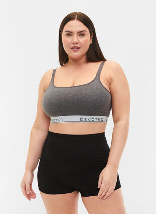 Myk BH med tekstprint, Medium Grey Melange, Model image number 2