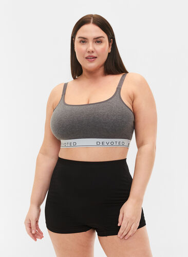 Myk BH med tekstprint, Medium Grey Melange, Model image number 2