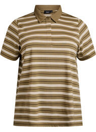Stripete poloskjorte med korte ermer, Green Stripe