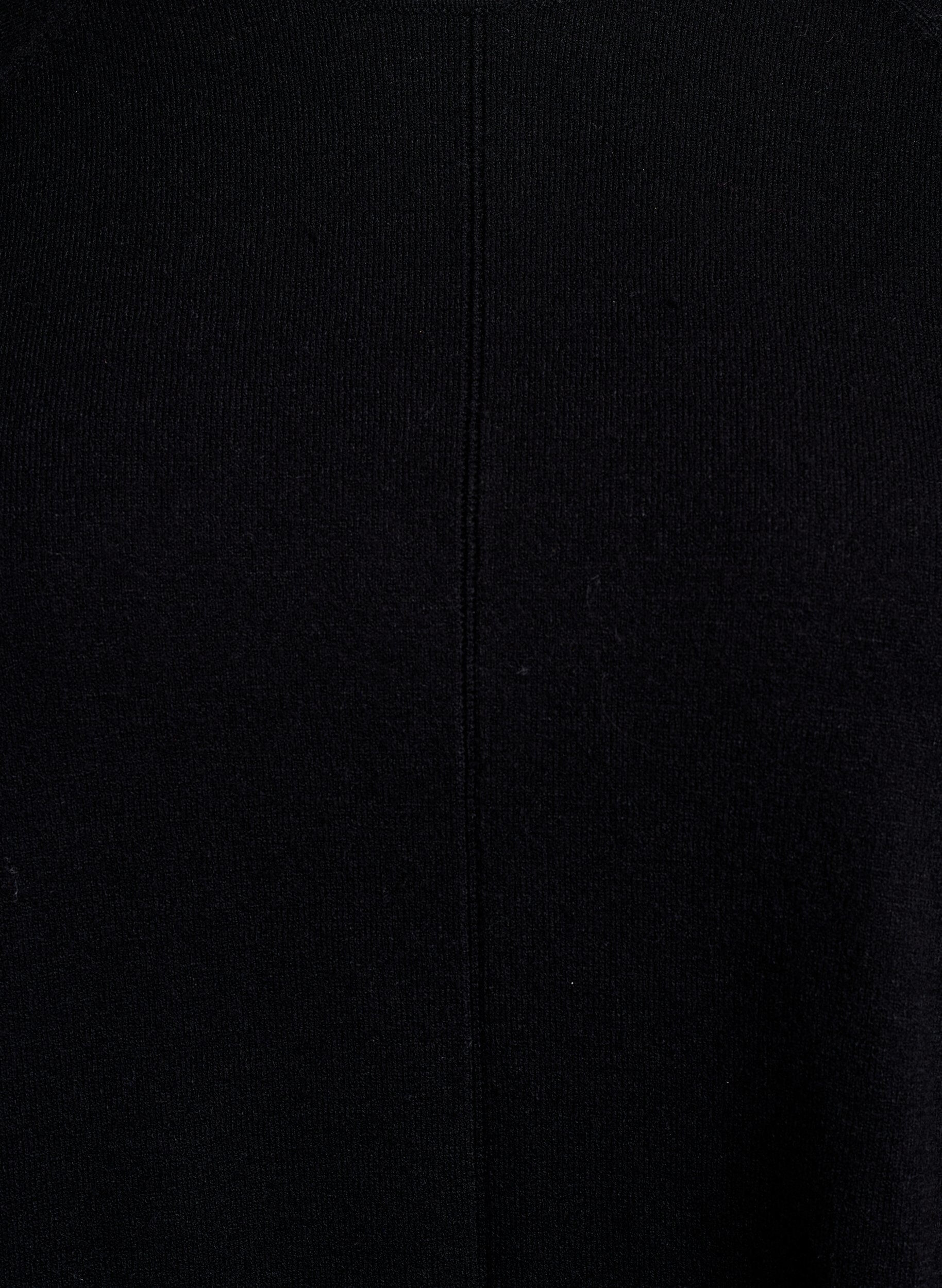 ZizziStrikket bluse med rund hals og strikket m&oslash;nster, Svart, Packshot image number 2