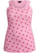 Topp med trykk og blondekant, Rosa, Packshot image number 0