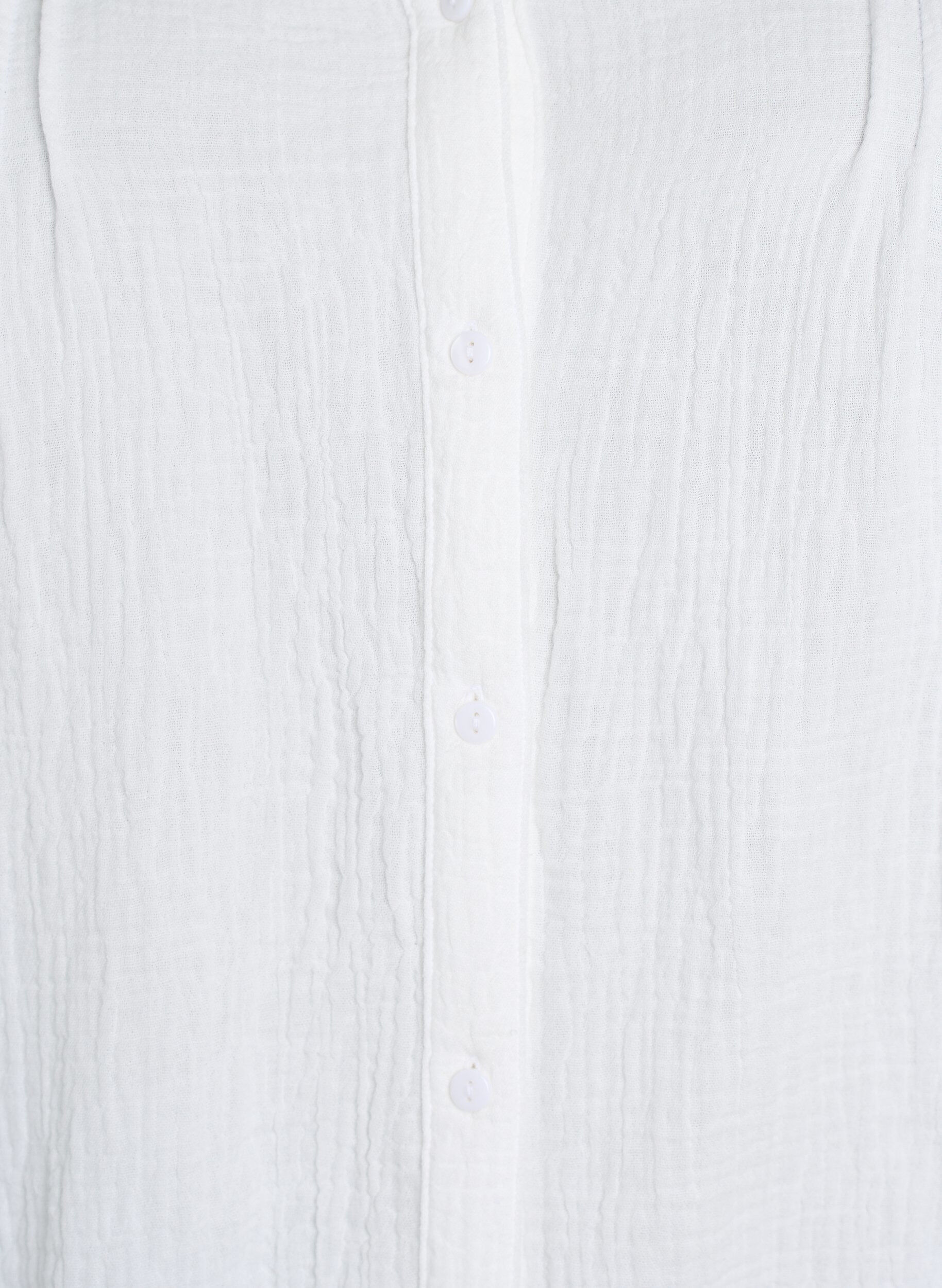 Zizzi Bluse i bomullsmusselin med broderte detaljer, Hvit, Packshot image number 2