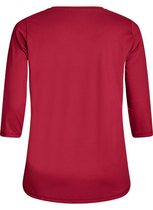 Zizzi Treningsbluse med 3/4-ermer, Rød, Packshot image number 1