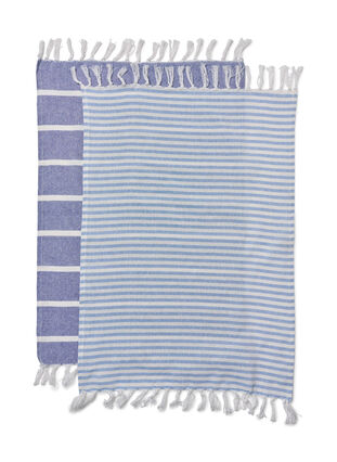 Håndkle med frynser, 2 stk., 2-Pack Blue, Packshot image number 1