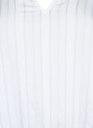 Viskosebluse med 3/4 ermer og smock, Bright White, Packshot image number 2