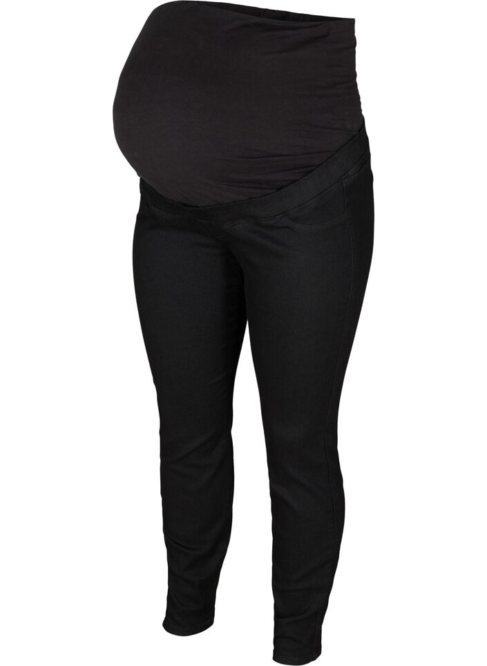 Jeggings med baklommer til gravide, Black, Packshot image number 0