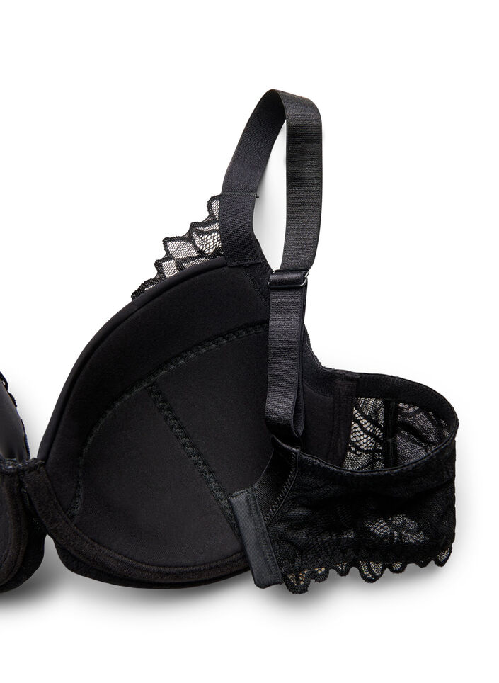 Polstret BH med blonder, Svart, Packshot image number 3