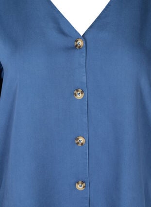 Skjorte i lyocell med v-hals, Blue denim, Packshot image number 2