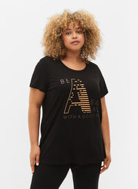 T-skjorte til trening med trykk, Black w. Bad Ass, Model