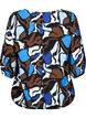 Viskose bluse med print og smock, Zafia AOP, Packshot image number 1