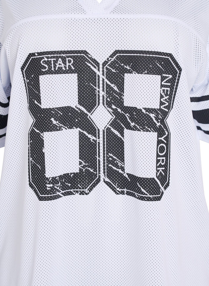 Sporty T-skjorte med fronttrykk, White, Packshot image number 2