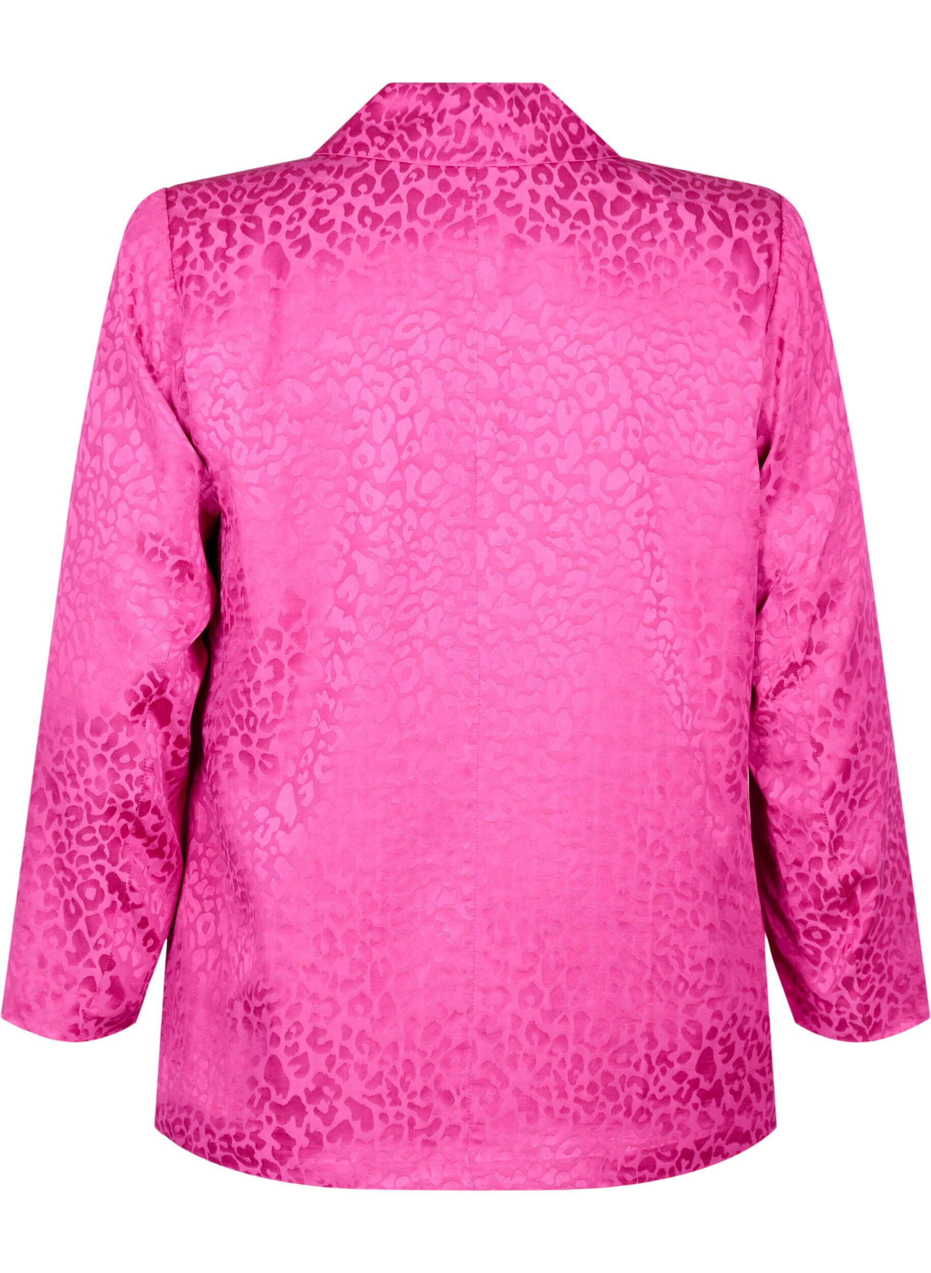 ZizziJacquard-blazer i viskose, ton-i-ton, Rose Violet, Packshot image number 1
