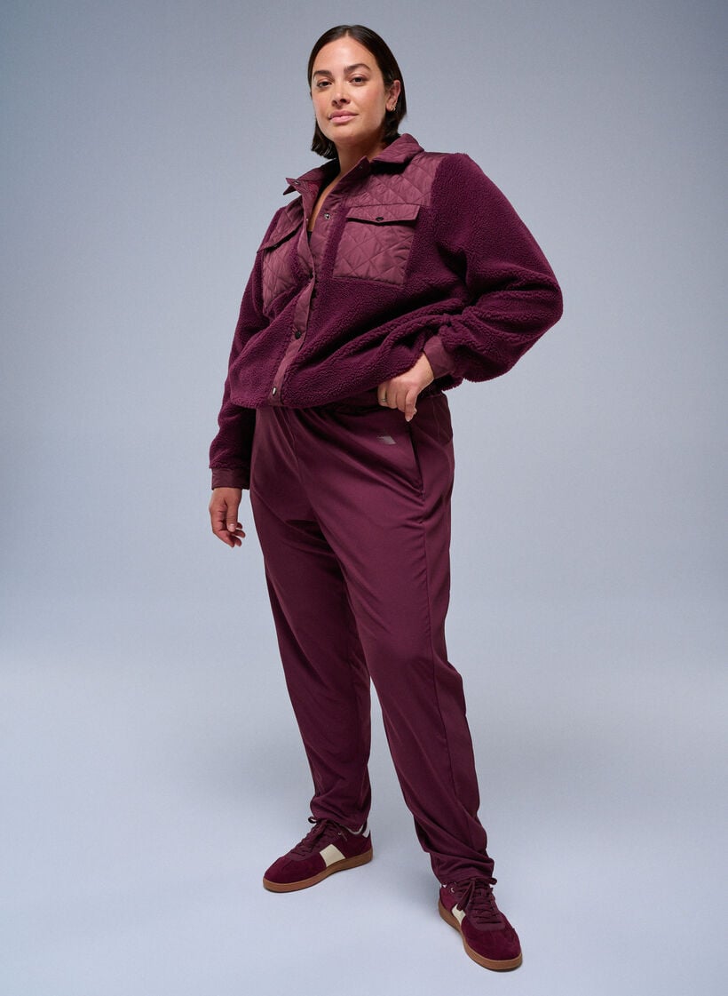 Lett treningsbukse med lommer, R&oslash;d, Image image number 0