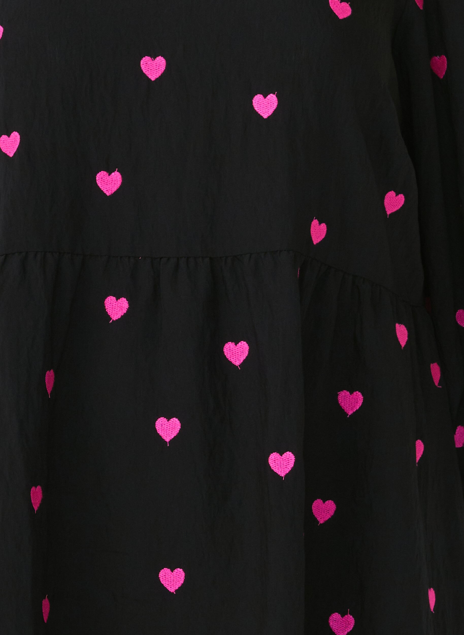 Zizzi Tunika med hjerter og 3/4 lange ermer, Black Emb. Heart, Packshot image number 2
