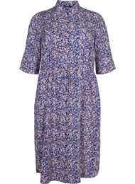 FLASH - Skjortekjole med trykk, Strong Blue Flower