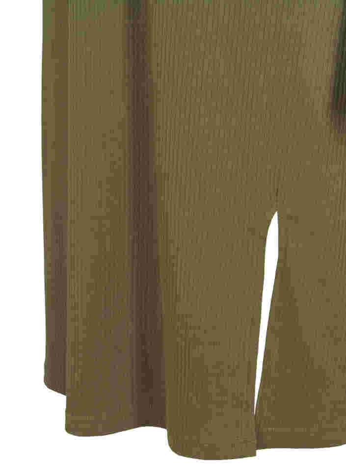 Kortermet kjole i et ribbet materiale, Ivy Green, Packshot image number 3
