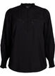 Bluse med volanger og broderi anglaise, Black, Packshot image number 0