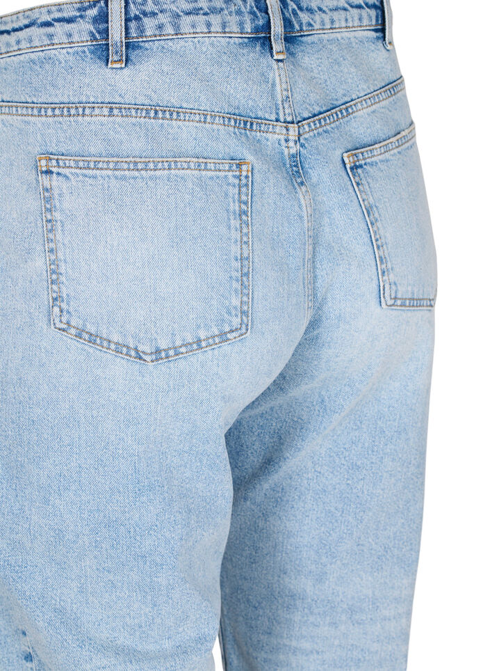 Cropped Vera jenas med nagler, Light blue denim, Packshot image number 3