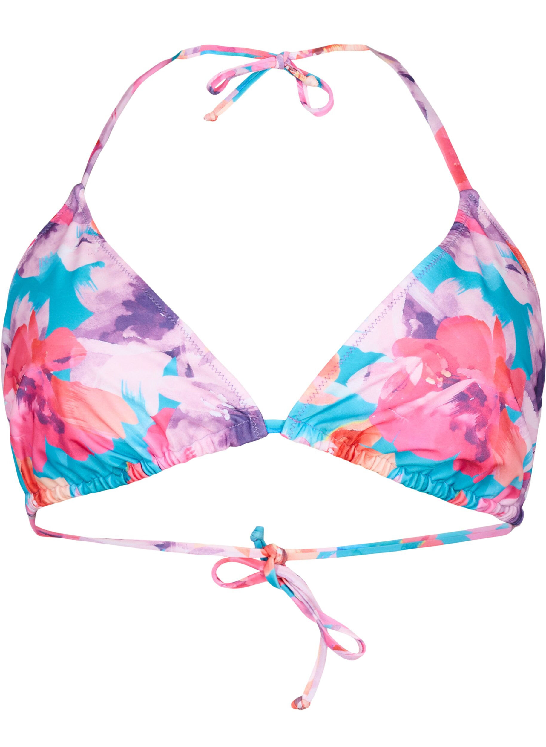 Zizzi Trekantbikini med m&oslash;nster , Rosa, Packshot image number 0