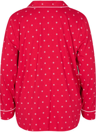 Pysjamasskjorte i bomull med mønster, Tango Red AOP, Packshot image number 1