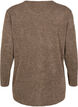 Melange Bluse med rund hals og lange ermer, Caribou, Packshot image number 1